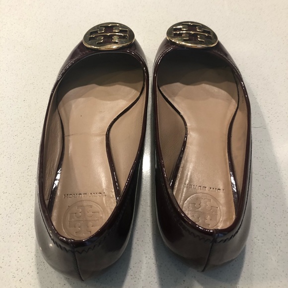 Burgundy Tory Burch Flats - Size 8 1/2 - Picture 4 of 6